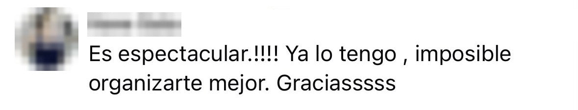 Comentario en un anuncio: es espectacular, imposible organizarte mejor